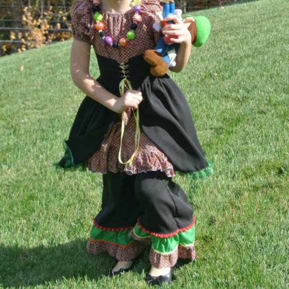 Girls Halloween Big Ruffle Pants Set Costume Pageant - Picture 3 of 3